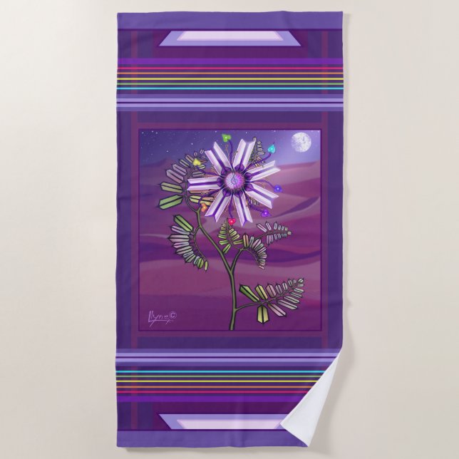 Fleur dans la serviette de plage du désert (Devant)