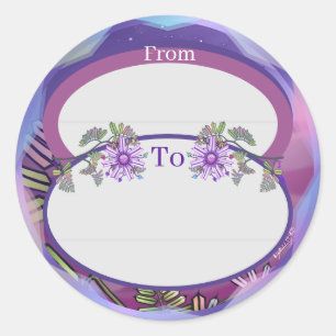 Fleur dans le Desert classique autocollant rond cl