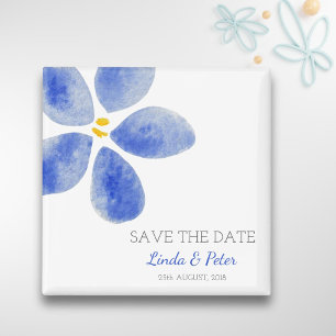 Fleur d'aquarelle Enregistrer la date aimant maria