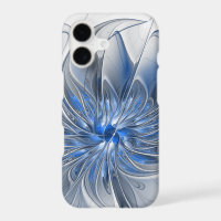Fleur d'art fractal à l'aquarelle bleue grise abst