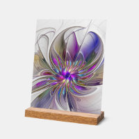 Fleur d'art fractal abstrait énergique et coloré