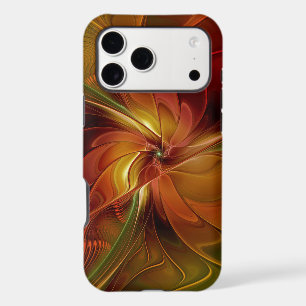 Fleur d'art fractal abstraite rouge orange marron 