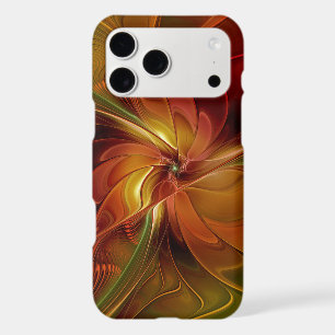 Fleur d'art fractal abstraite rouge orange marron