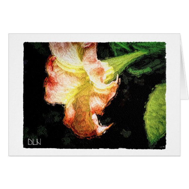 Fleur Datura/Trumpet/Aquarelle (Devant Horizontal)