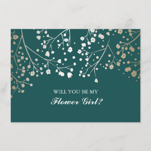Fleur de bébé souffle d'or Invitation de mariage F