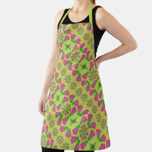 Fleur de Bell rétro Mandalas Green Grand tablier