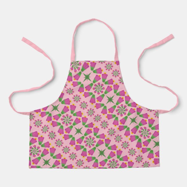 Fleur de Bell rétro Mandalas rose petit tablier (Recto)