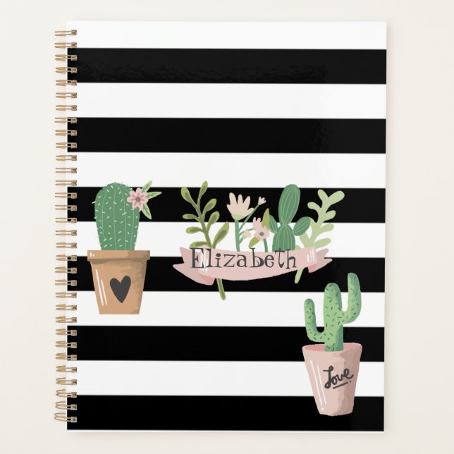 Fleur de cactus Blancs noirs (Devant)