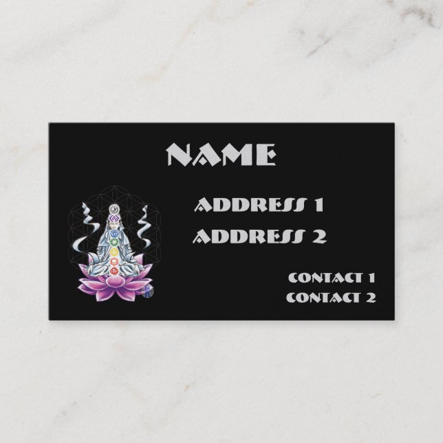 Fleur de carte de visite de déesse de chakra de la (Devant)