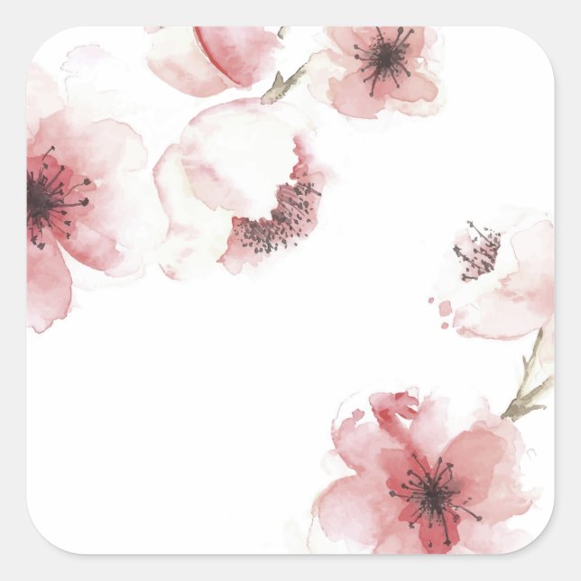 Fleur de cerise simple mais élégante | Sticker (Devant)