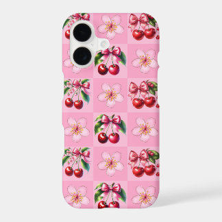 Fleur de cerisier à carreaux rose