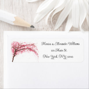 Fleur de cerisier aquarelle rose adresse de retour