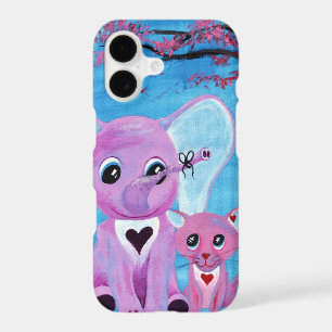 Fleur de cerisier Art éléphant rose chat Ne m'oubl