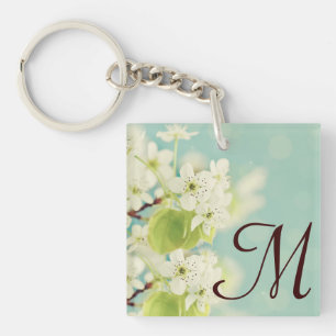 Fleur de cerisier blanc Porte - clé d'arbre floral
