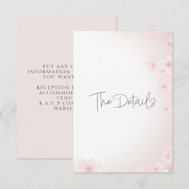 Fleur de cerisier rose Détails Carte de boîtier (Devant / Derrière)