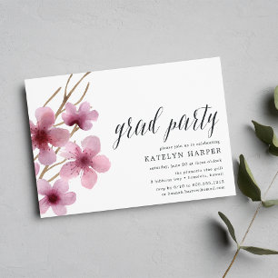 Fleur de cerisiers Invitation du Graduation Part