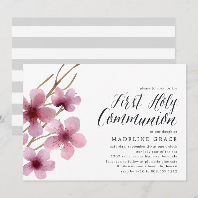 Fleur de cerisiers | Invitation du Parti Communion (Devant / Derrière)