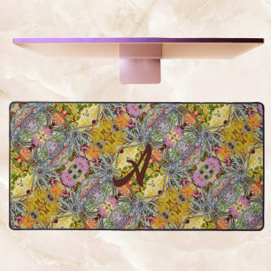 Fleur de chardon multicolore avec Monogramme Boho