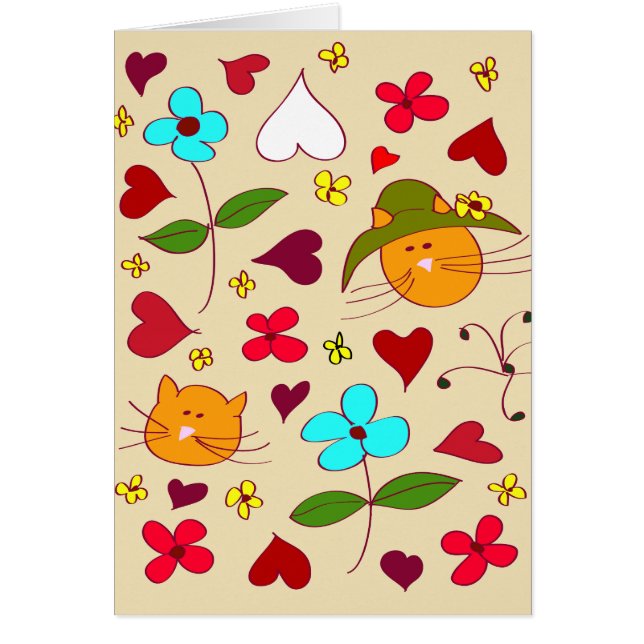 Fleur de chats florale mignonne Casquette 2 (Devant)