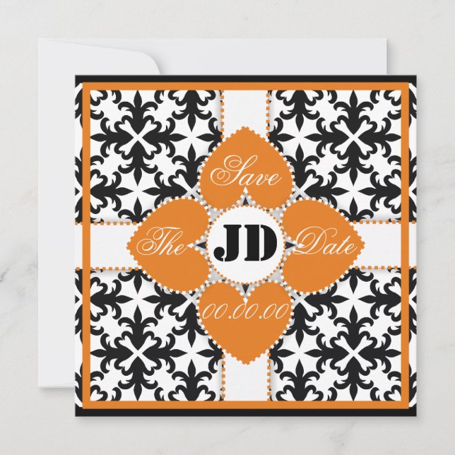 Fleur de cœur sur faire-part de faire-part de d'am (Devant)
