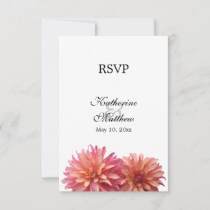 Fleur de Dahlia peinte en rose et corail RSVP