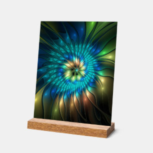 Fleur de fantaisie lumineuse, fractale abstraite c