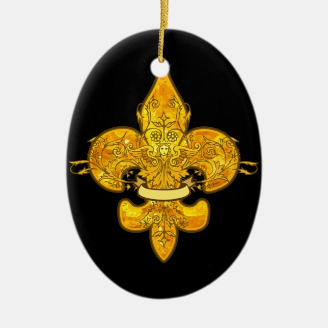 Fleur de Guardian Ceramic Ornament (Front)