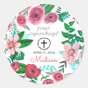 Fleur de la première sainte communion Sticker ro