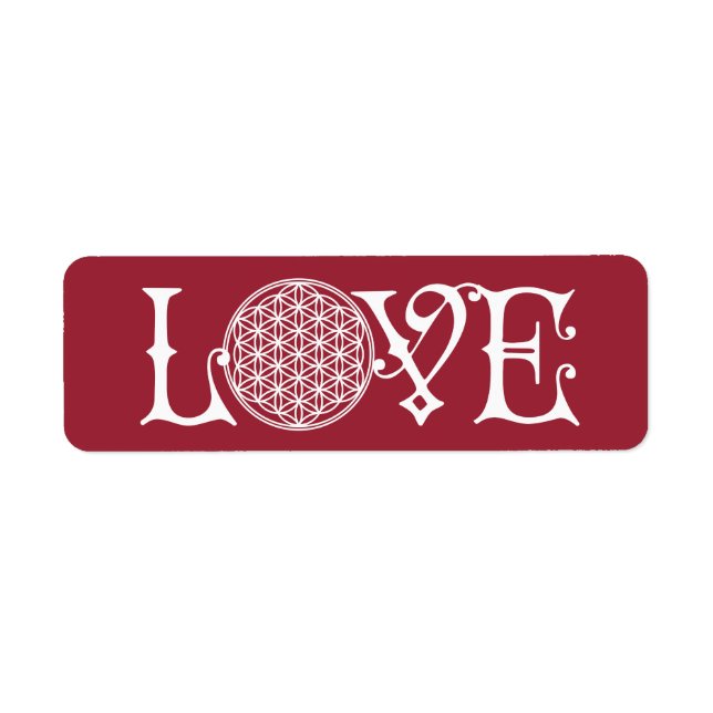 Fleur de la vie - LOVE lettrage tatouage blanc (Devant)