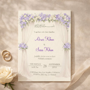 Fleur de lavande et invitation islamique Nikkah mu