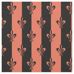 Fleur De Lic Stripes in Black and Red Fabric