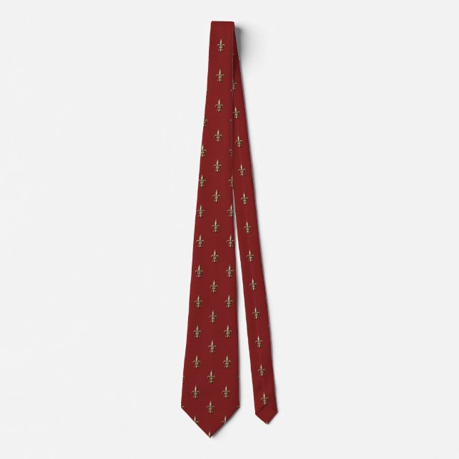 Fleur de Lis 003 bittersweet Neck Tie (Front)