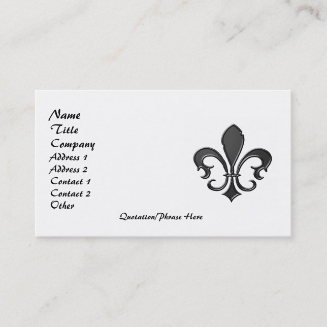 Fleur de Lis 2 Business Card (Front)