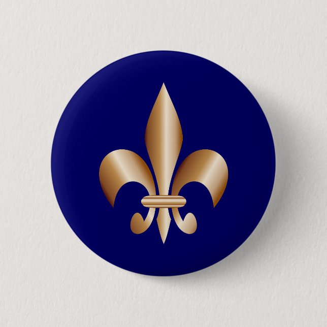 Fleur de lis 2 inch round button (Front)