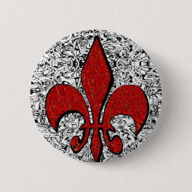fleur de lis 2 inch round button (Front)