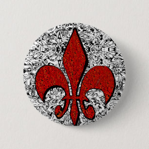 fleur de lis 2 inch round button