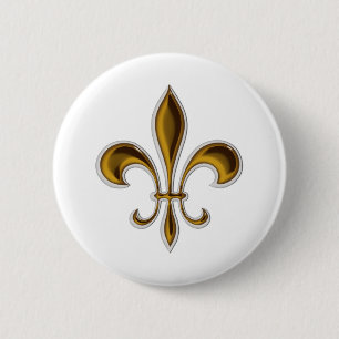 Fleur De Lis 2 Inch Round Button