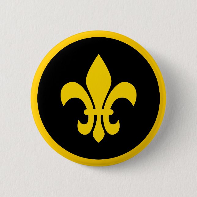 Fleur de Lis 2 Inch Round Button (Front)