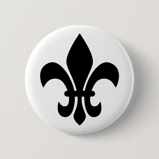 Fleur de Lis 2 Inch Round Button (Front)