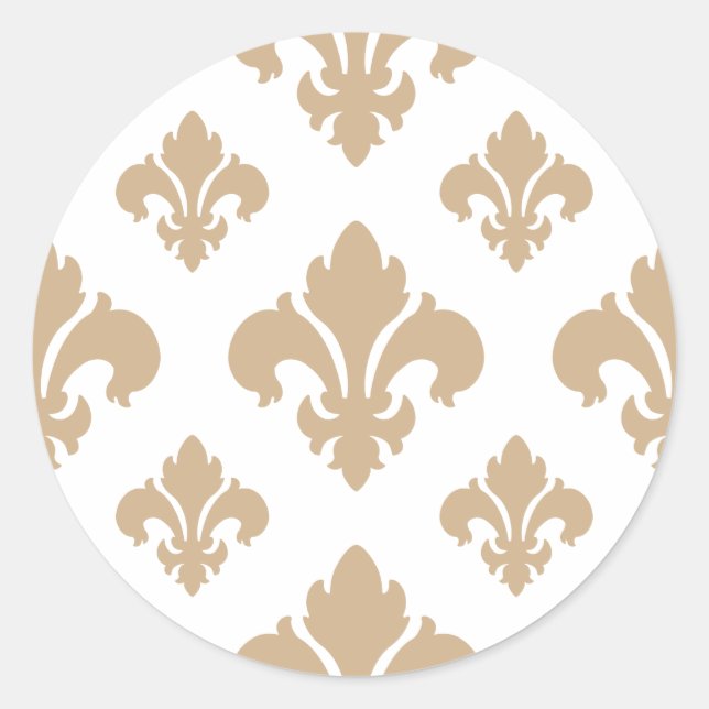 Fleur De Lis 2 Sand Classic Round Sticker (Front)