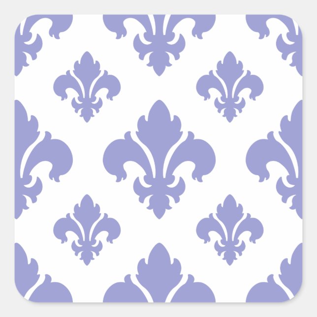 Fleur De Lis 2 Violet Tulip Square Sticker (Front)