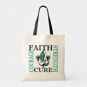 Fleur De Lis 3 Cervical Cancer Tote Bag
