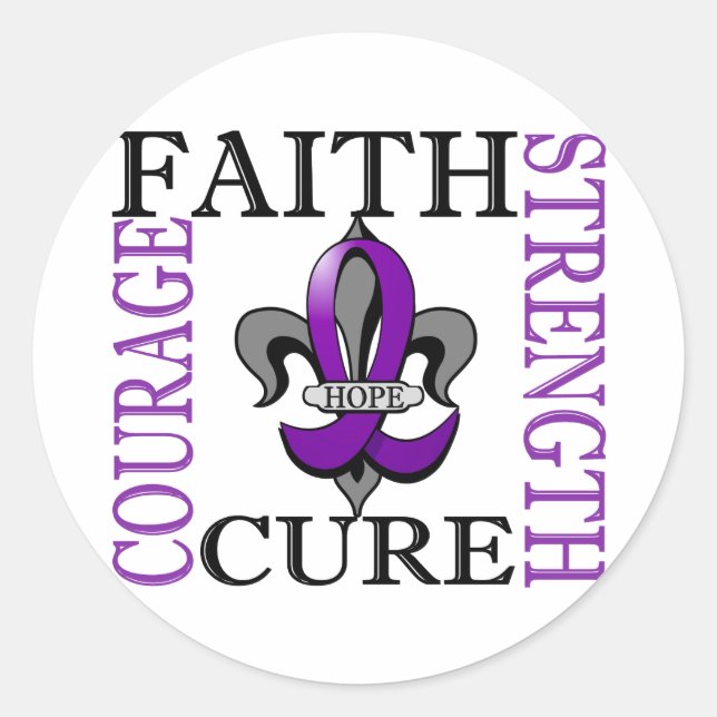 Fleur De Lis 3 Chiari Malformation Classic Round Sticker (Front)