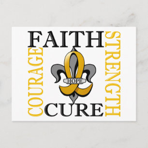 Fleur De Lis 3 Childhood Cancer Postcard