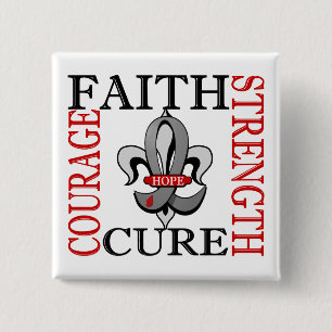 Fleur De Lis 3 Juvenile Diabetes 2 Inch Square Button