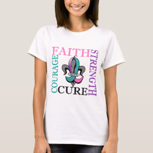 Fleur De Lis 3 Thyroid Cancer T-Shirt