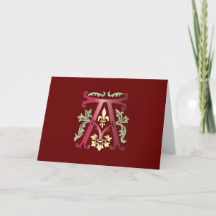 Fleur-de-lis A Monogram Note Card