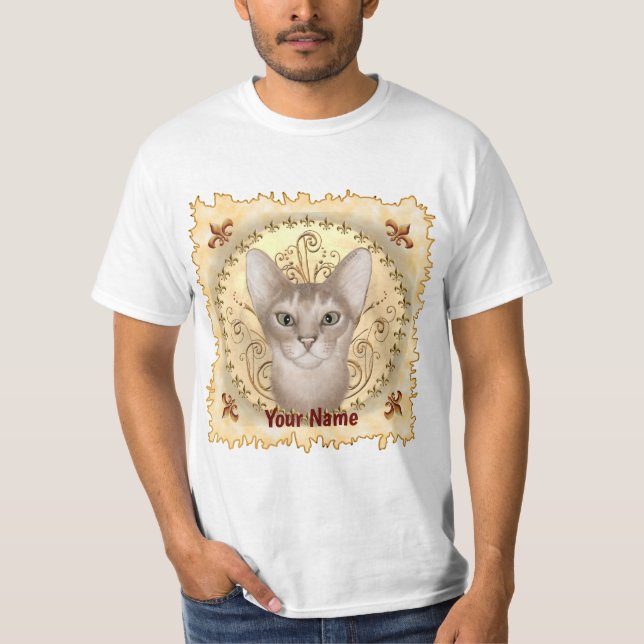  Fleur De Lis Abyssinian Cat t-shirt (Front)