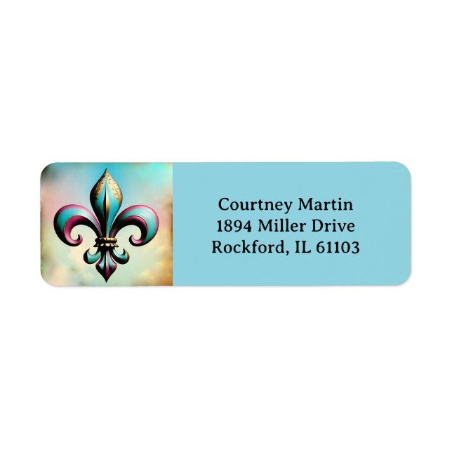 Fleur de lis Adress Label (Front)