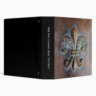 Fleur De Lis, Aged Copper-Look Printed Binder